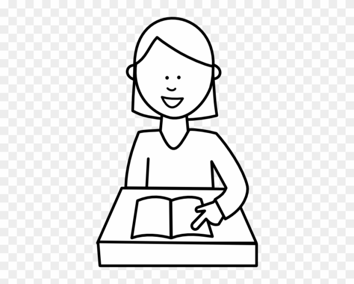 student reading clip art black and white