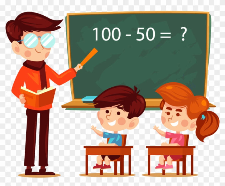 Free: Student Teacher Learning Addition Classroom - Teacher Classroom Cartoon  Png 