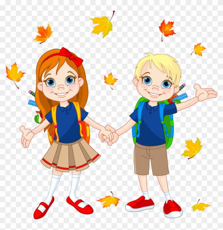 Drawing Small Fresh Female High School Students Going To School PNG Images  | PSD Free Download - Pikbest