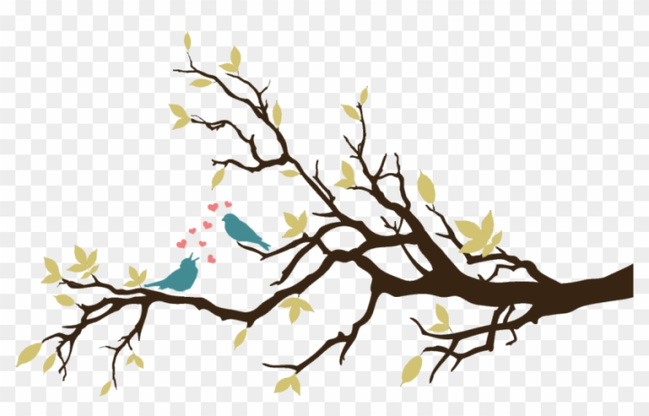 bird on tree branch drawing