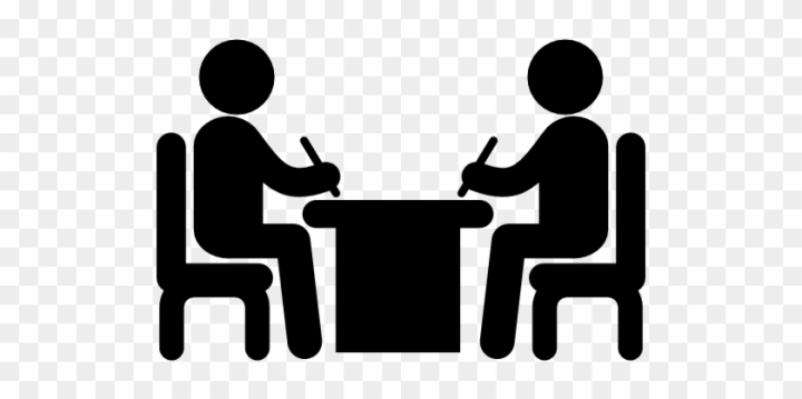 people sitting at table clip art
