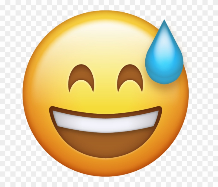 Free: Sweating Emoji Cliparts - Happy Emoji Transparent Background