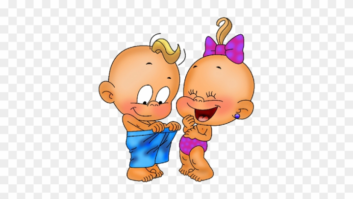 Free: Beautiful Baby Boy And Girl Clipart Babies Playing - Boy And Girl Cartoon  Baby 