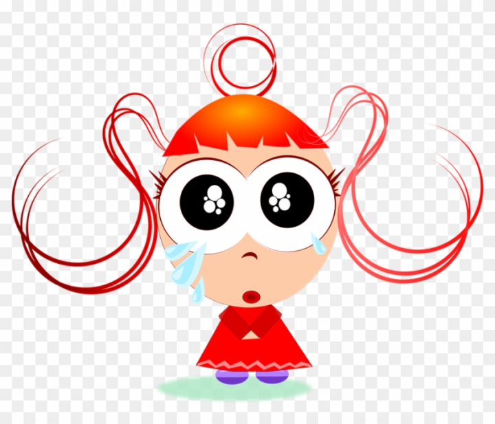 Free: Baby Girl Cartoons 14, - Little Girl Crying Png 