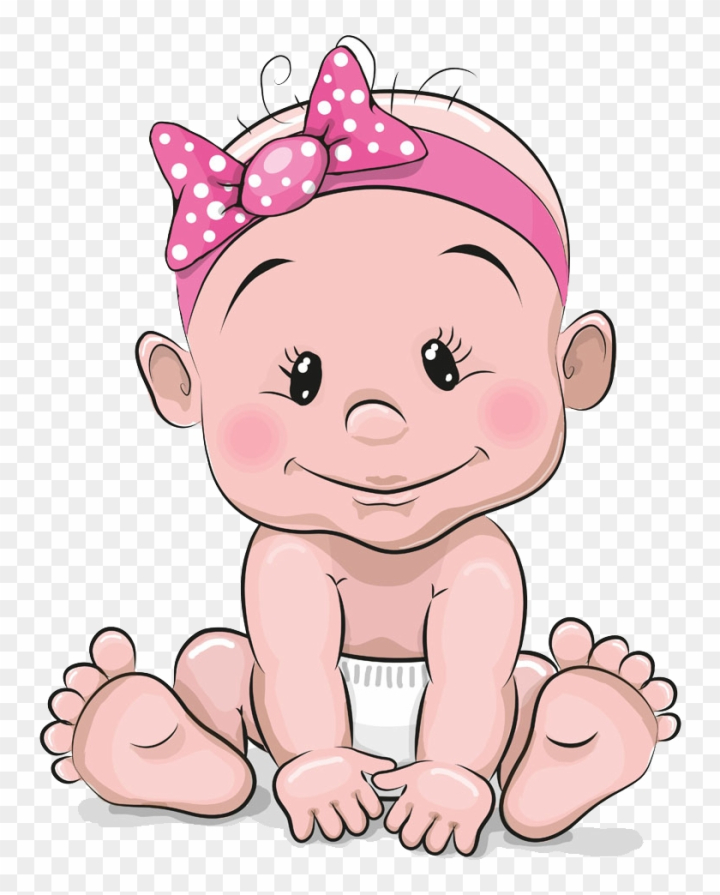 Free: Infant Girl Cartoon Illustration - Cute Cartoon Baby Girl 