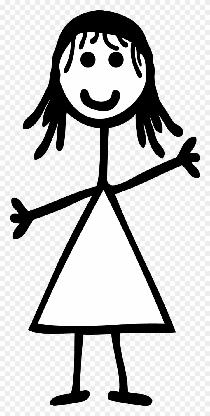 Free: Girl Stick Figure Clip Art - Girl Stick Figure Drawing 