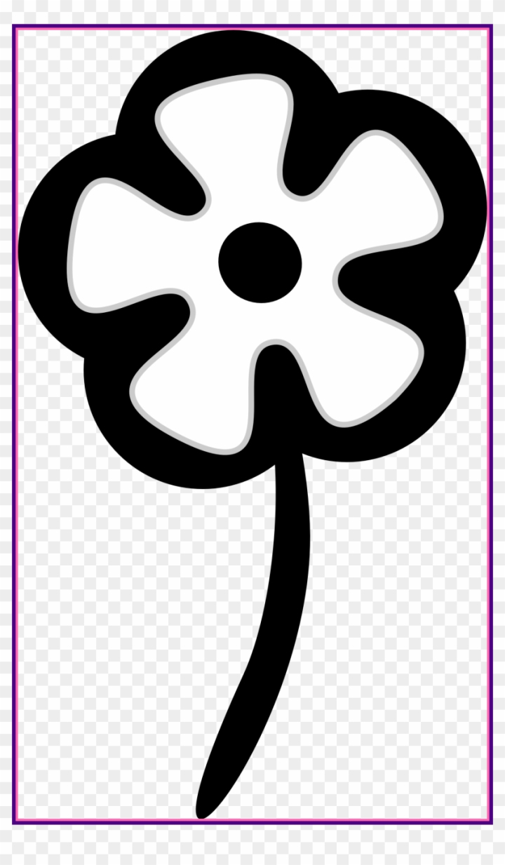 black and white cartoon flower