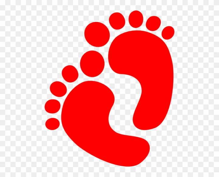 red baby footprints clipart