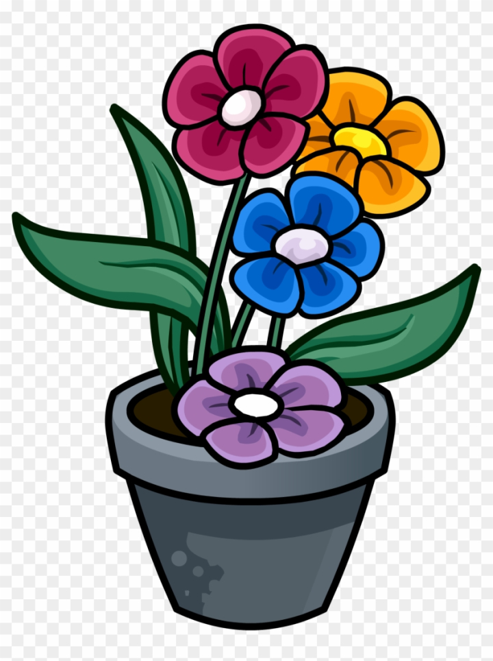 Free: Flower Pot - Png - Flower Pot Drawing In Colour - nohat.cc