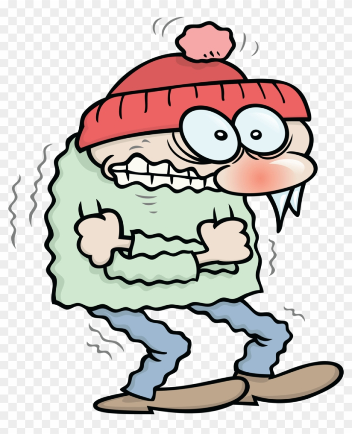 Free: Cartoon Of Shivering Man - Person Who Is Cold 