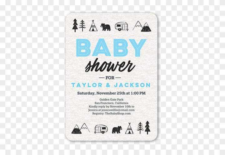 Camping baby hot sale shower invitations