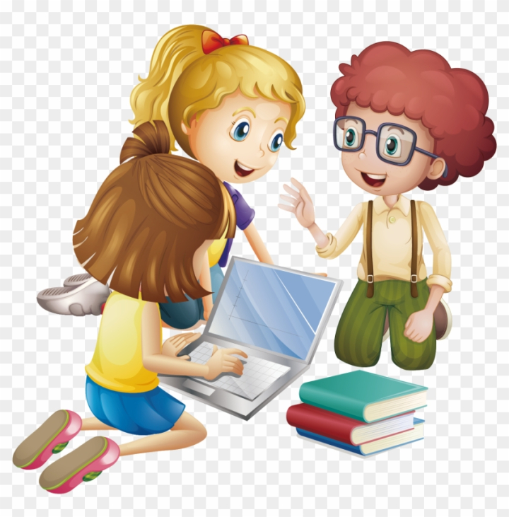 Free: Student Cartoon Learning Education - Animated Group Of Students -  