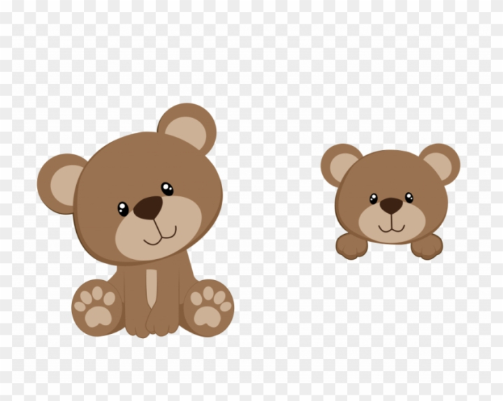 Teddy Bear Clipart, Cute Bear PNG, Baby Shower Girl, Digital Download 