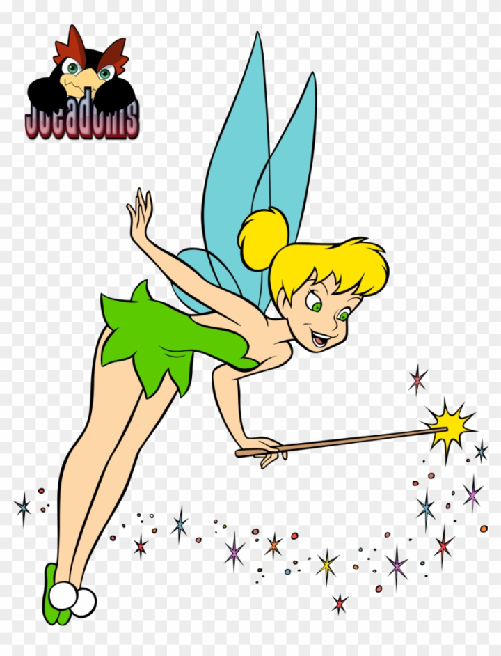 Tinkerbell Vector Tinkerbell With Wand And Pixie Dust PNG Free Transparent Image