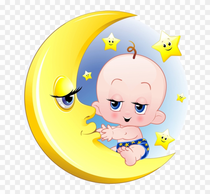 Free: Infant Child Moon Cartoon - Baby In A Moon Cartoon 