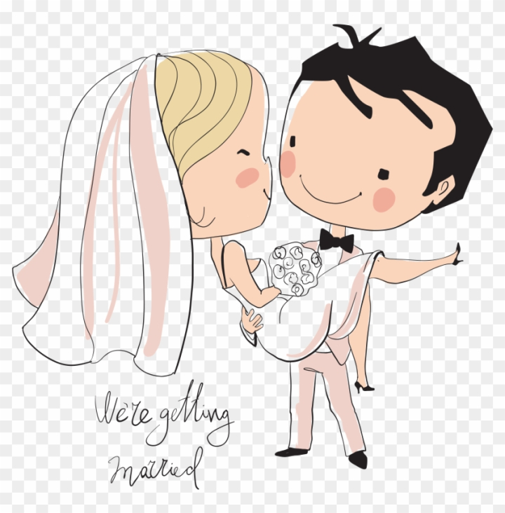 Free: Wedding Invitation Bridegroom Illustration - Wedding Funny Couple  Cartoon 