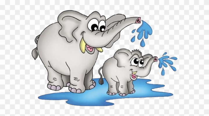Free: Mother And Baby Elephant Clipart - Elephant With Baby Clipart -  