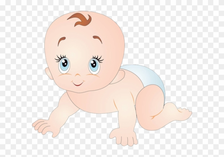 Free: Diaper Crawling Infant Cartoon - Cartoon Baby With Big Eyes 