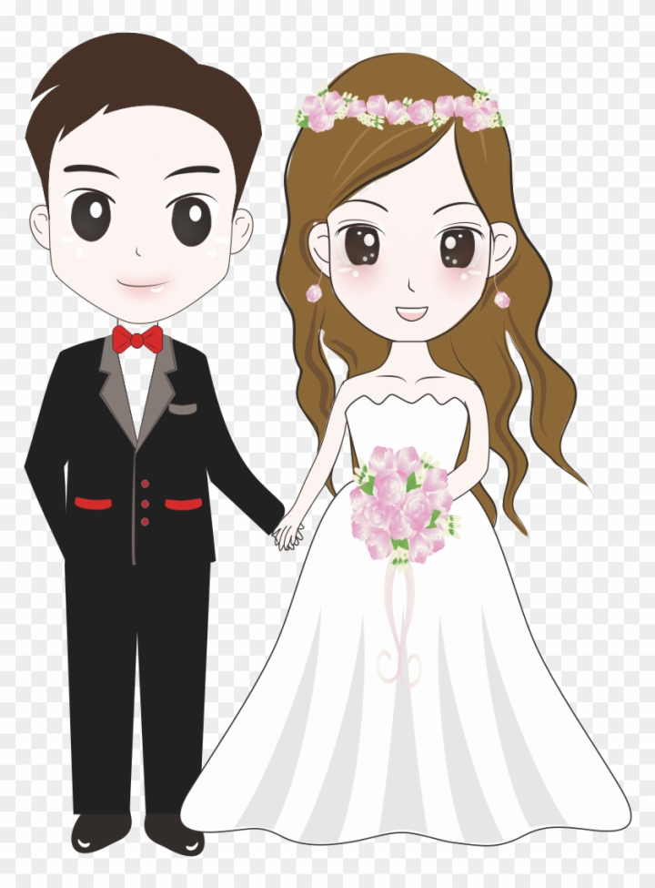 Free: Bridegroom Wedding Illustration - Bride And Groom Cartoon 