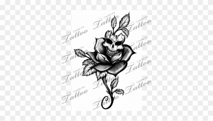 Rose tattoo. Silhouette of roses Stock Illustration | Adobe Stock