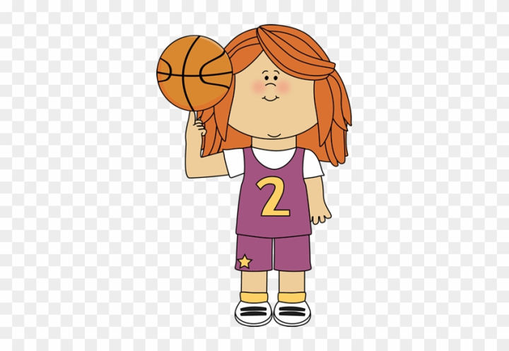 girl playing basketball clipart