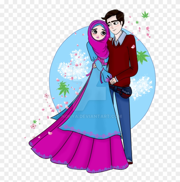 Free: Kahwin Clipart - Muslim Marriage Couple Cartoon 