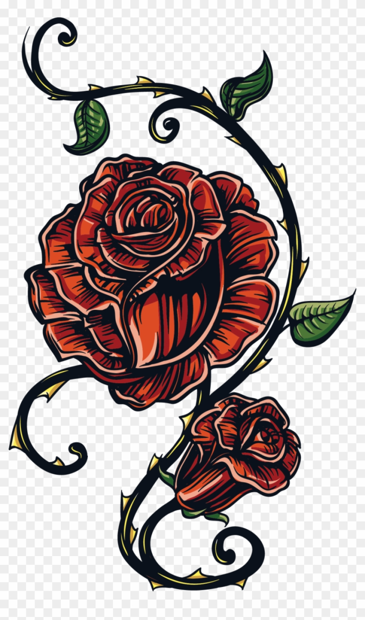 Vintage rose flower engraving calligraphic .Victorian style tattoo vector  illustration 27964543 Vector Art at Vecteezy