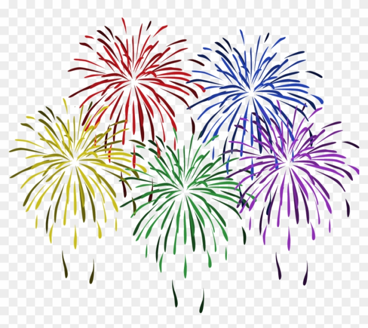 clipart fireworks new year