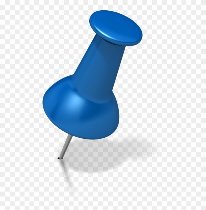 Free: Thumbtack Png Blue Thumb Tack Angled Right - Blue Push Pin Png 