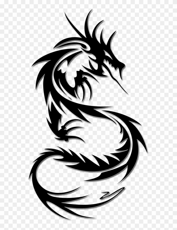 Premium Vector | Dragon head logo on white background.tribal stencil tattoo  design concept.flat vector illustration