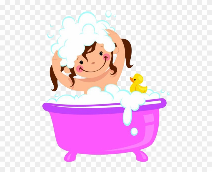 Woman Taking a Bath Clip Art Free PNG Image｜Illustoon