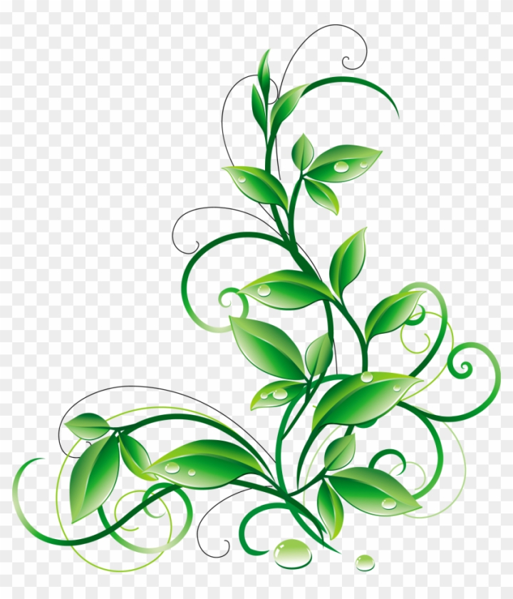 Free: Leaf Flower Clip Art - Green Corner Border Png 
