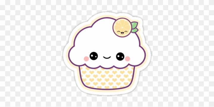 Free: Super Kawaii Lemon Nom Nom Cupcake Stickers - Cute Sticker ...