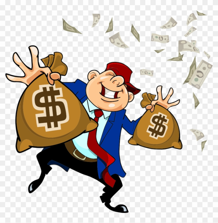 Free: Money Bag Cartoon Handbag - Man Holding Money Bag Png 