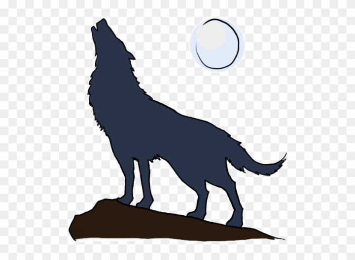 wolf howling at moon clipart
