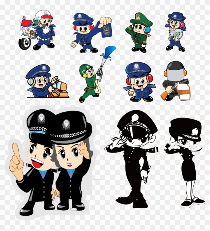 Free: Police Officer Adobe Illustrator Cartoon Peoples Police - 卡通 警察 -  
