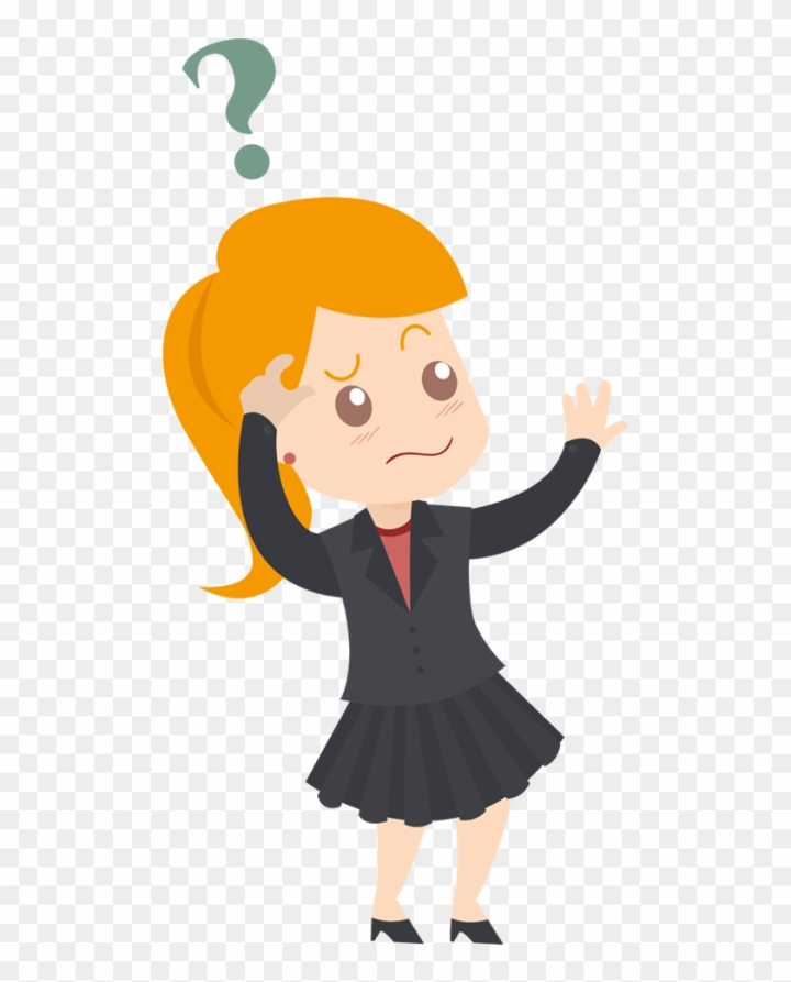 confused girl clipart