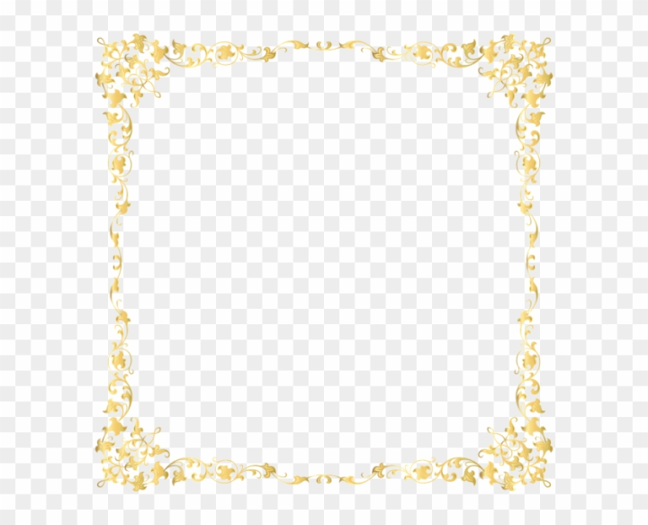 Realistic Gold Glitter Frame (PNG Transparent)