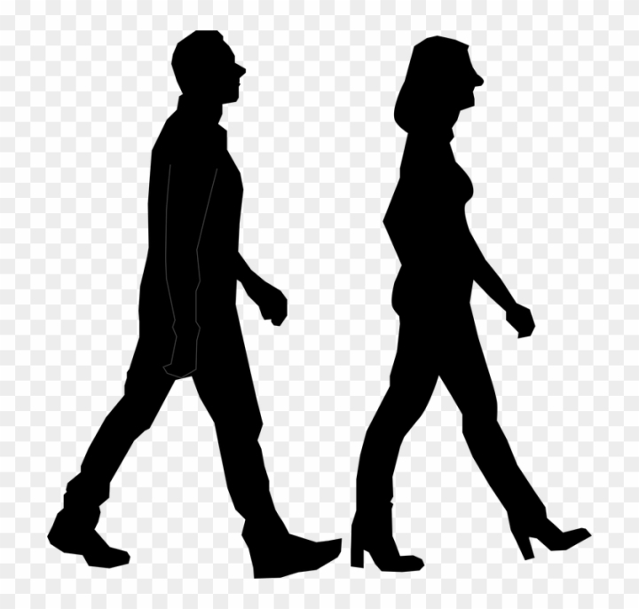 Free: Couple Exercise Silhouette Walking - People Walking Png Icon