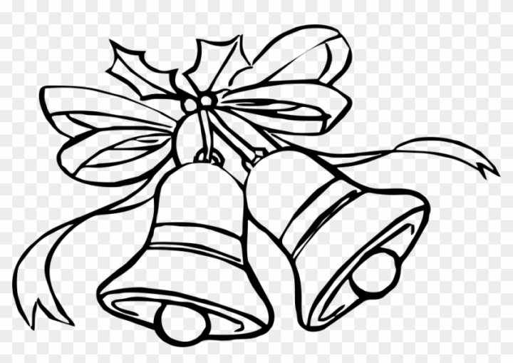 One line drawing of christmas bells Royalty Free Vector