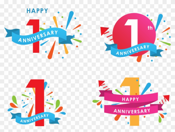 1st anniversary hd png logo downloads with red ribbon | naveengfx