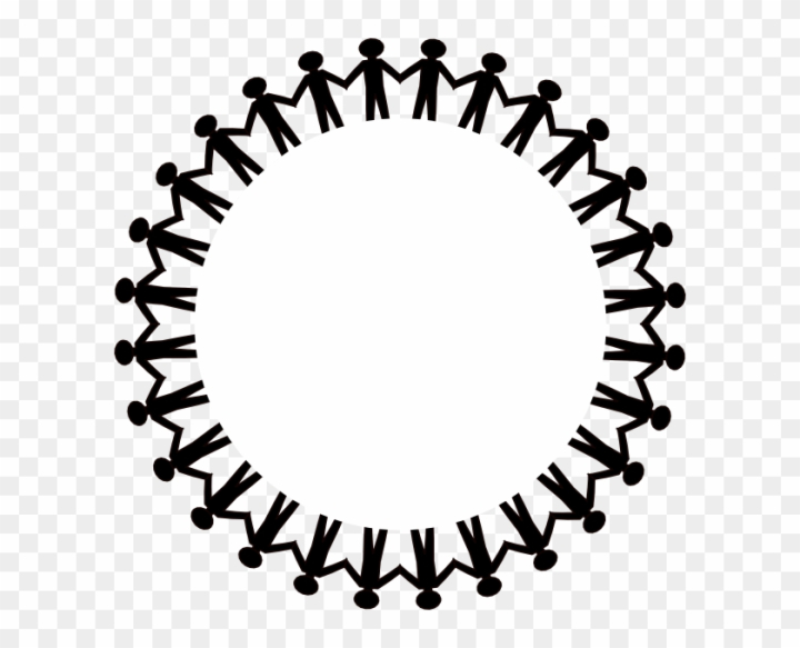 people holding hands in a circle drawing