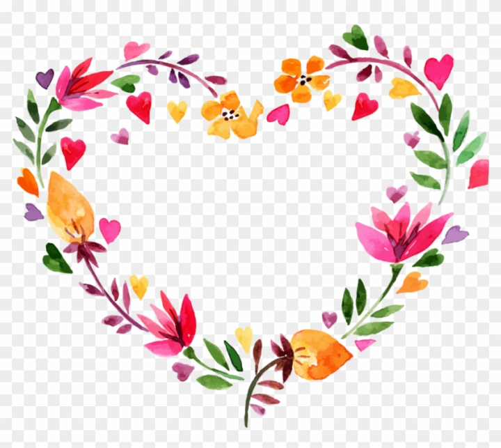 Free: Free Valentine's Day Free Flower Heart Wreath - Watercolor Wreath ...