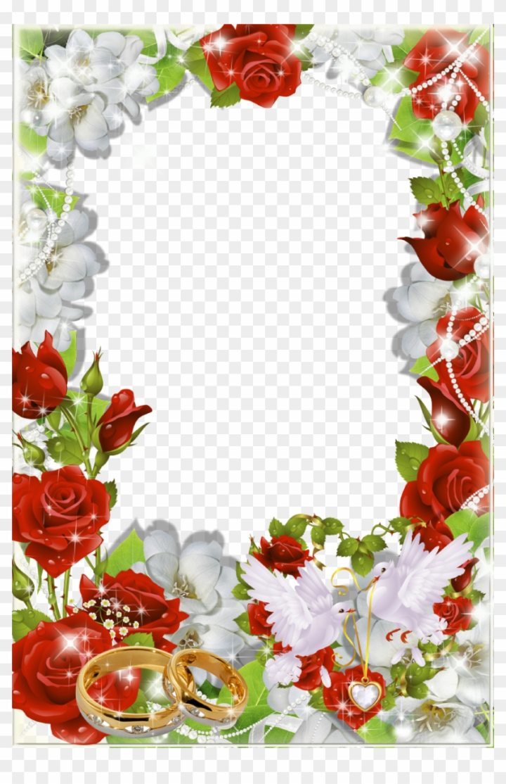 Red Rose Gold Frame Background Memorial PNG Add (Download Now) 