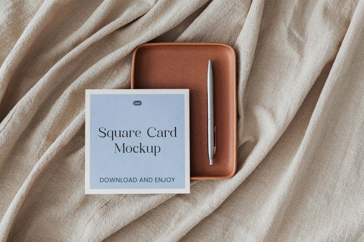 Free,Square,Card,with,Pen,Mockup,brochure,card,corporate,download,free,freebie,leaflet,paper,pen,plate,post card,square,square card,stationery