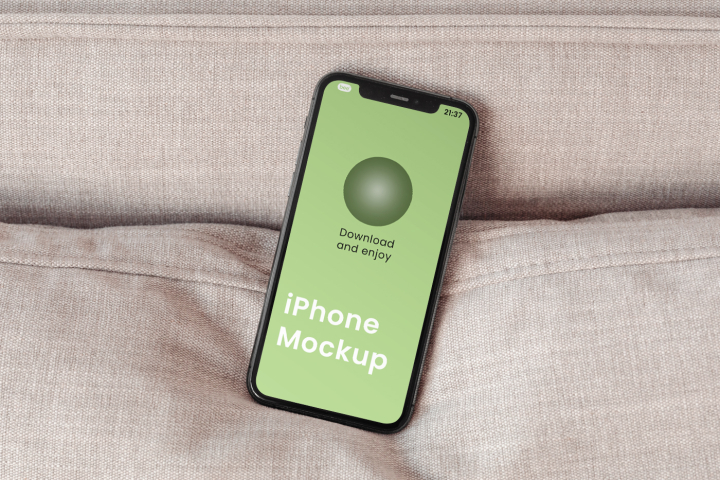 Free,iPhone,on,Pillow,Mockup,app,cellphone,device,download,free,freebie,hand,hand holding,iphone,led,phone,retina,screen,smartphone,vertical