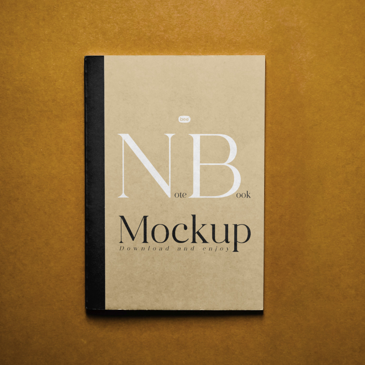 Free Square Notebook Mockup - mockupbee