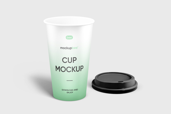 Free,Open,Cup,with,Lid,Mockup,coffee cup,eco paper cup,packaging,paper cup,take away