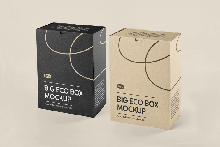 Free,Double,Big,Box,Mockup,cover box,eco box,label box,packaging,paper box