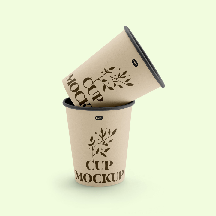 Free,Stacked,Paper,Cups,Mockup,coffee cup,eco paper cup,packaging,paper cup,take away